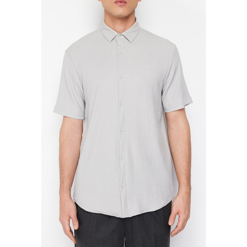 Trendyol Gray Regular Fit Short Sleeve Shirt