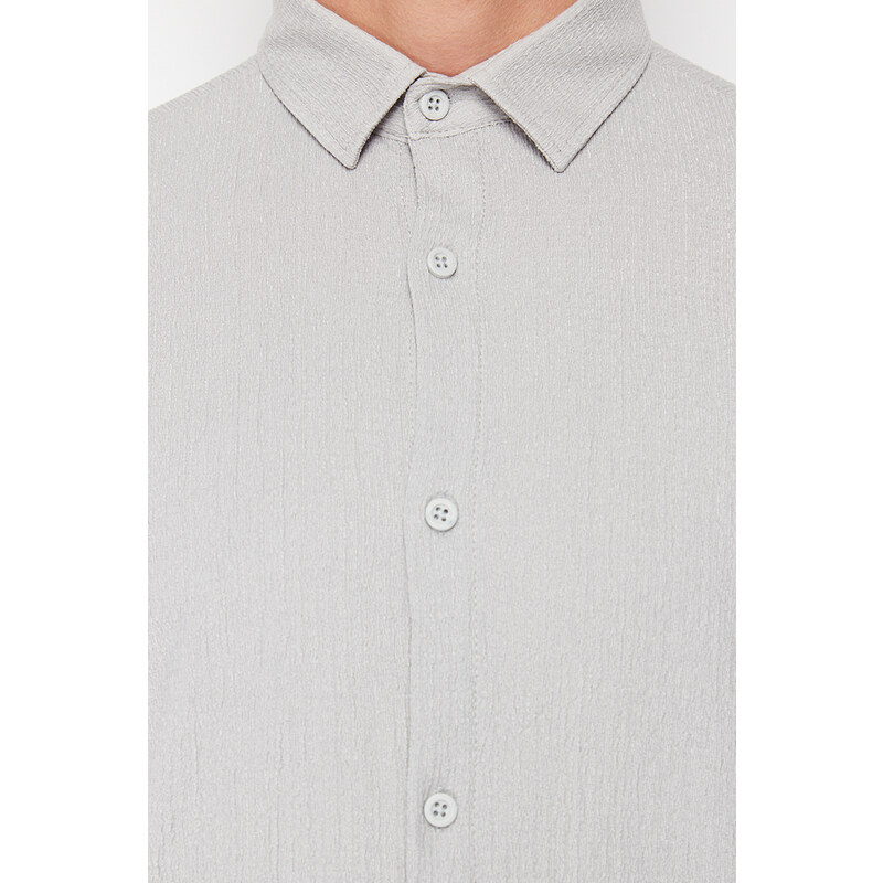 Trendyol Gray Regular Fit Short Sleeve Shirt