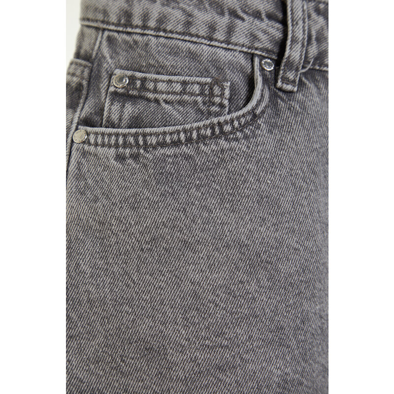Trendyol Gray Mini Woven Denim 100% Cotton Shorts & Bermuda