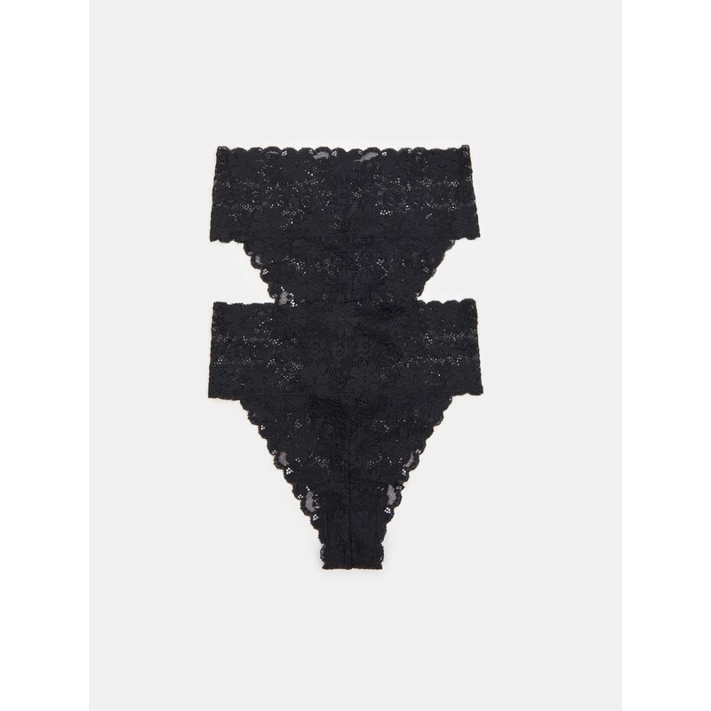 Sinsay - Sada 2 kusů brazilských kalhotek - černá