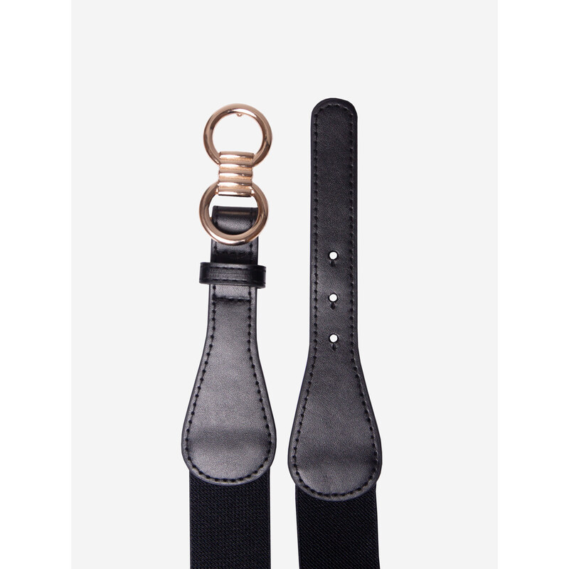 Shelvt Women's Elastic Black Belt