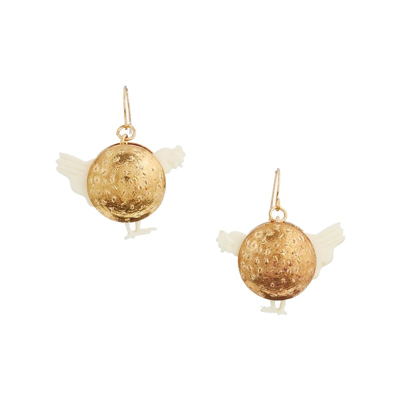 N2 By Les Nereides Gold Chicken Earrings - Gold