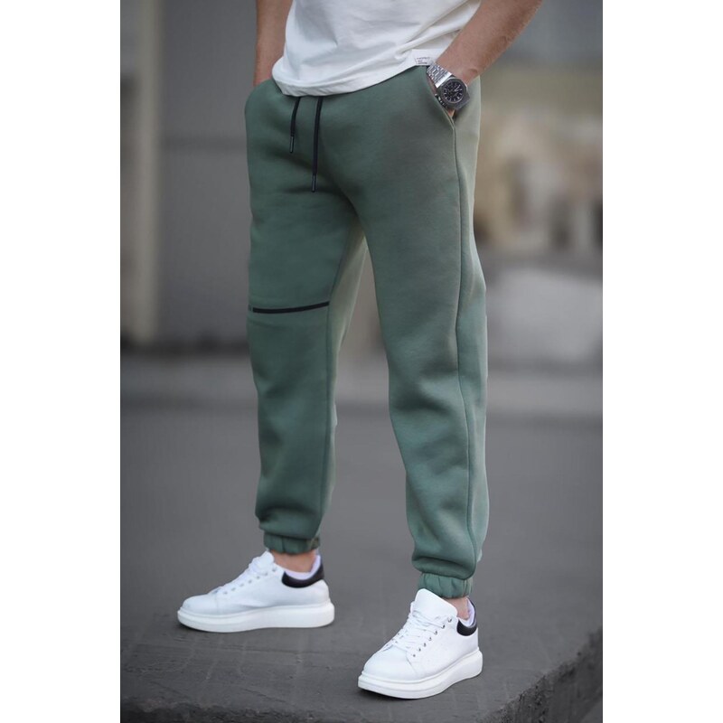 Madmext Khaki Pocket Detailed Men's Basic Sweatpants 6523