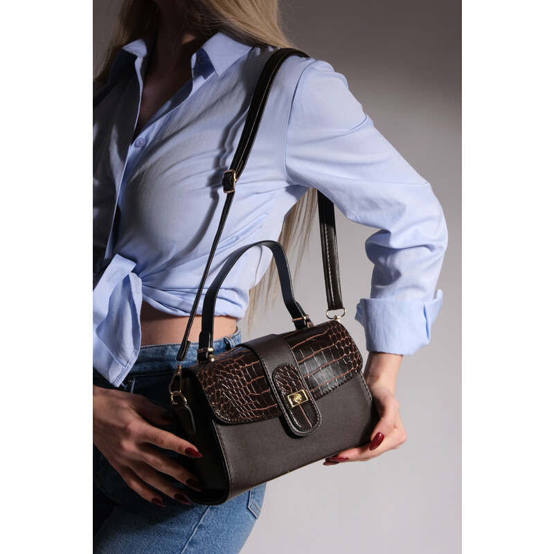 Marjin Women's Adjustable Strap Hand Shoulder Bag Nurves Brown