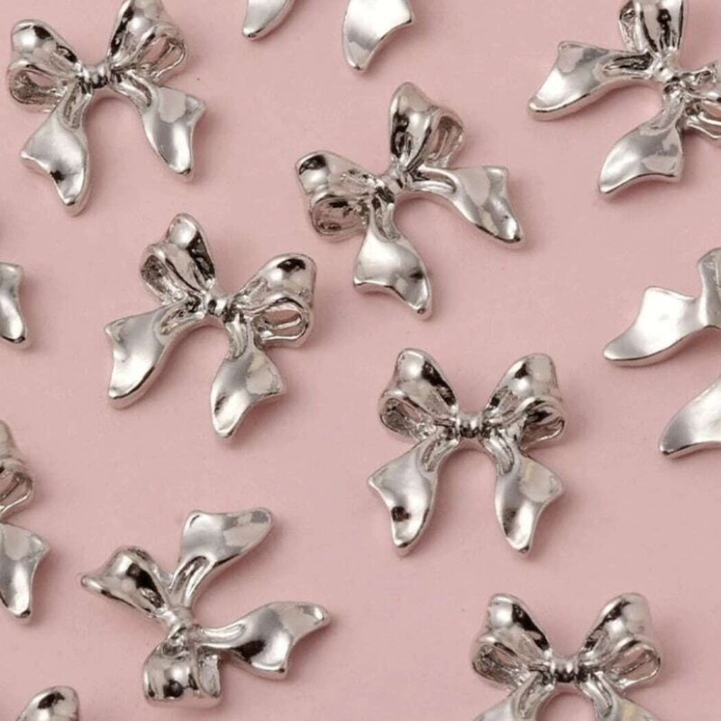 Girlshow Stříbrné ozdoby ze slitiny ve tvaru mašle