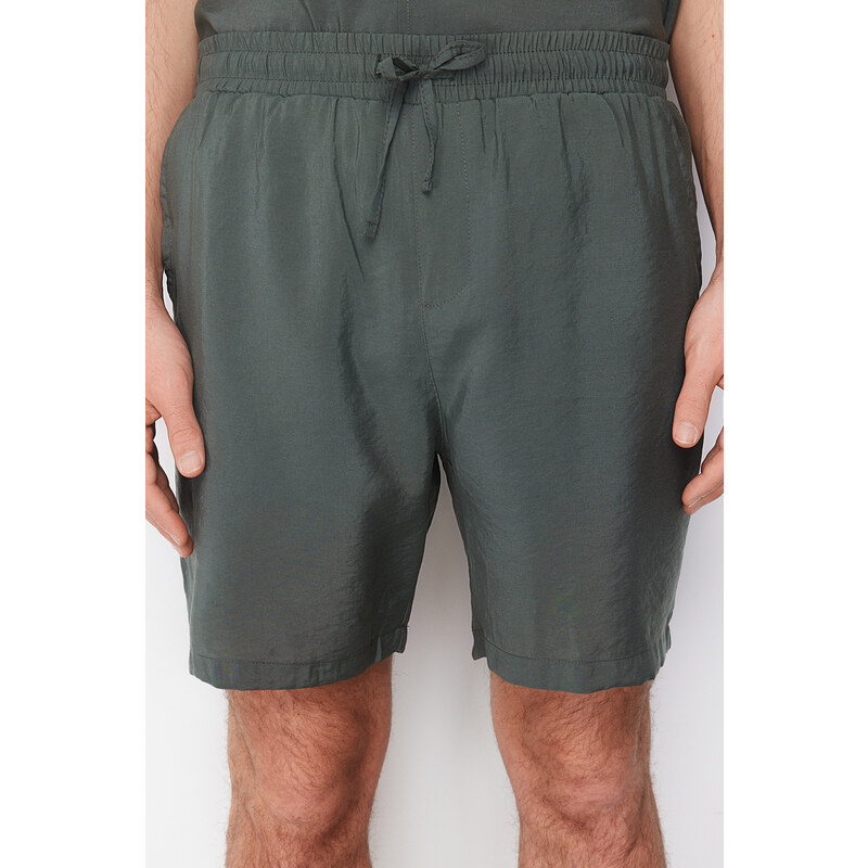 Trendyol Khaki Regular Fit 100% Modal Shorts