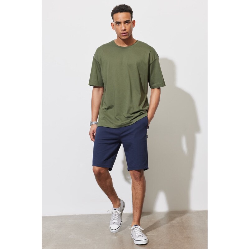 AC&Co / Altınyıldız Classics Standard Fit Regular Cut Cotton Shorts with Pockets, Stretchy Knitted