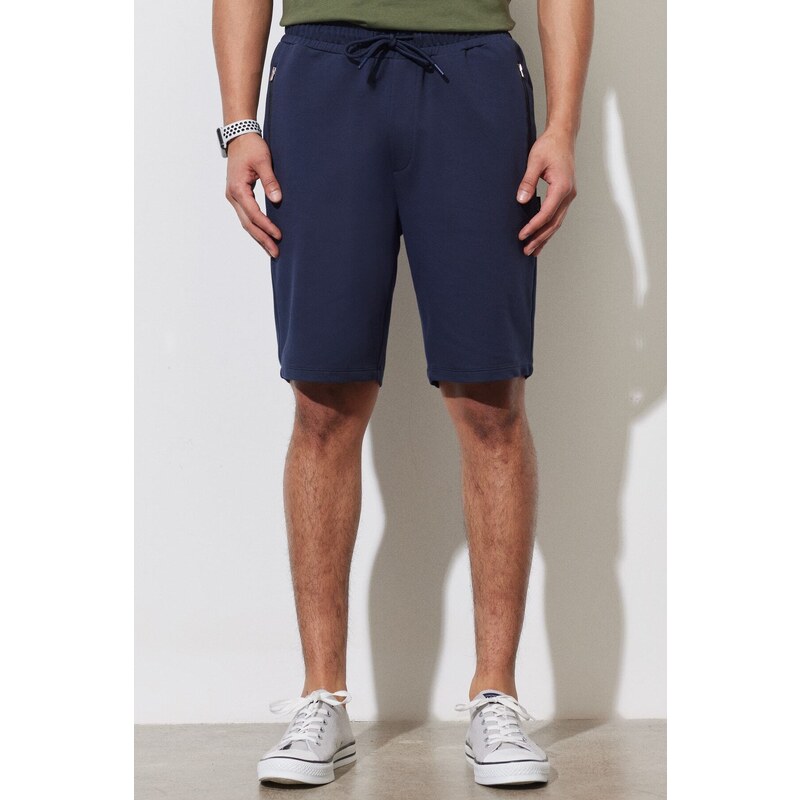 AC&Co / Altınyıldız Classics Standard Fit Regular Cut Cotton Shorts with Pockets, Stretchy Knitted