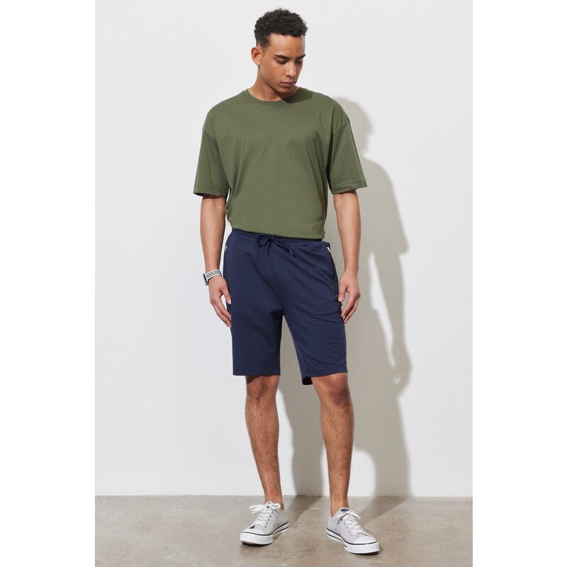 AC&Co / Altınyıldız Classics Standard Fit Regular Cut Cotton Shorts with Pockets, Stretchy Knitted