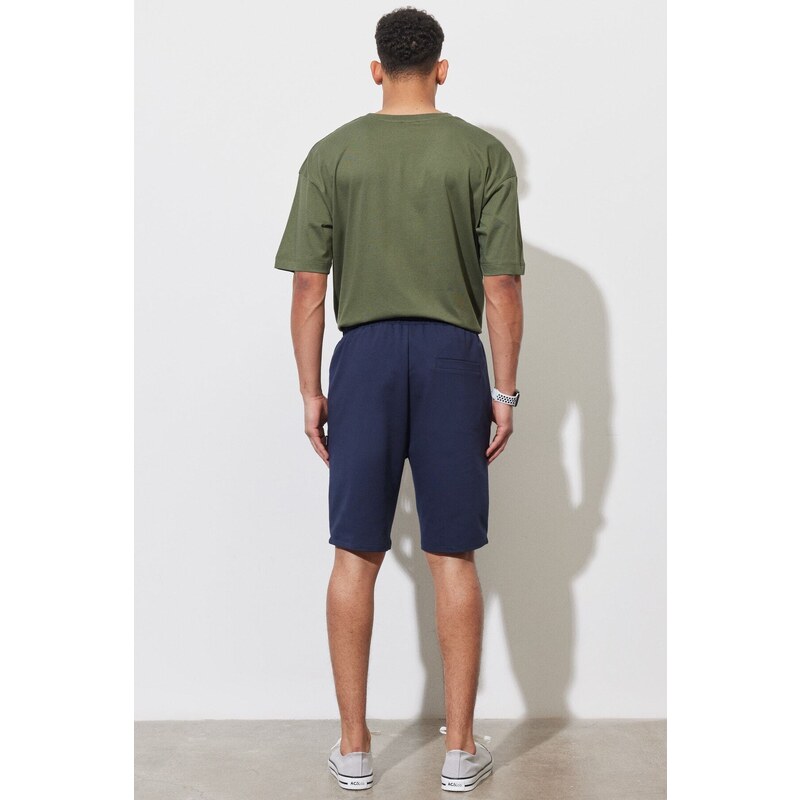 AC&Co / Altınyıldız Classics Standard Fit Regular Cut Cotton Shorts with Pockets, Stretchy Knitted