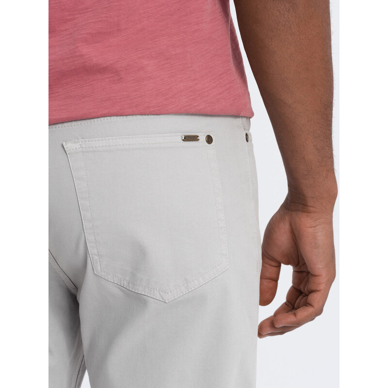 Ombre Clothing Pánské chino kalhoty na míru - šedé V2 OM-PACP-0151