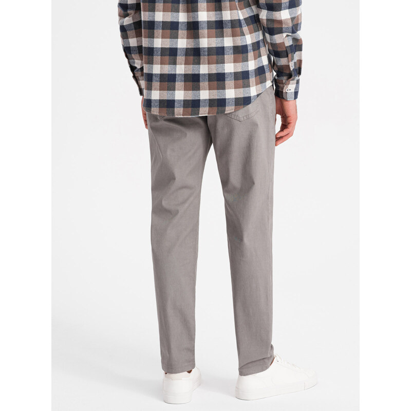 Ombre Clothing Pánské chino kalhoty na míru - tmavě béžové V5 OM-PACP-0151