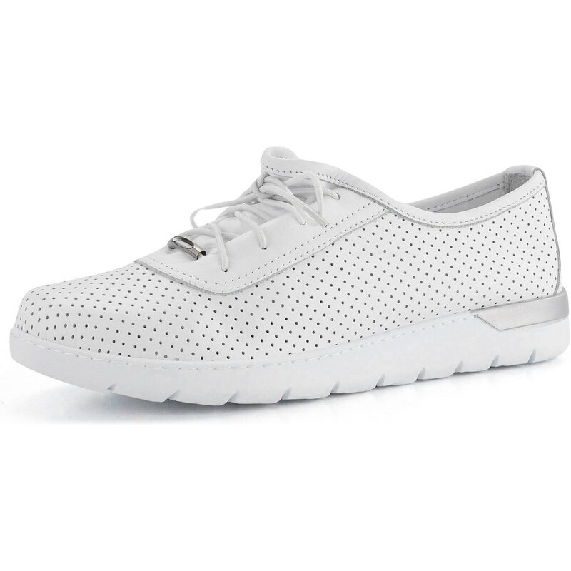 Looke kožené perforované polobotky Leonore White L1051_03 90133228