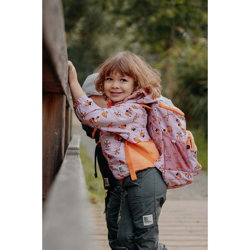 Dětská nepromokavá bunda Jack Wolfskin SMILEYWORLD AOP růžová barva