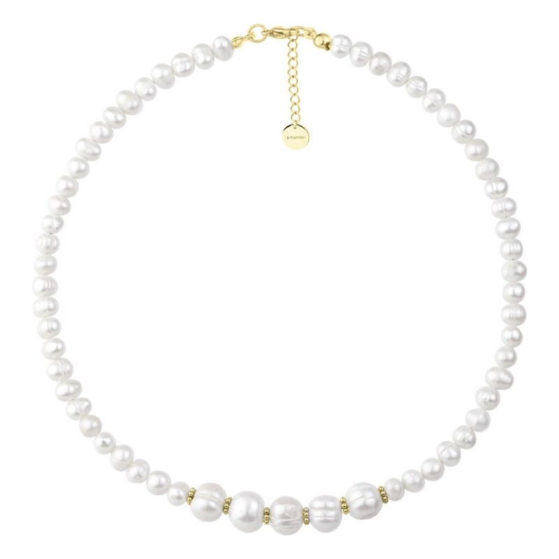 Manoki Luxusní perlový náhrdelník Debora - chirurgická ocel
