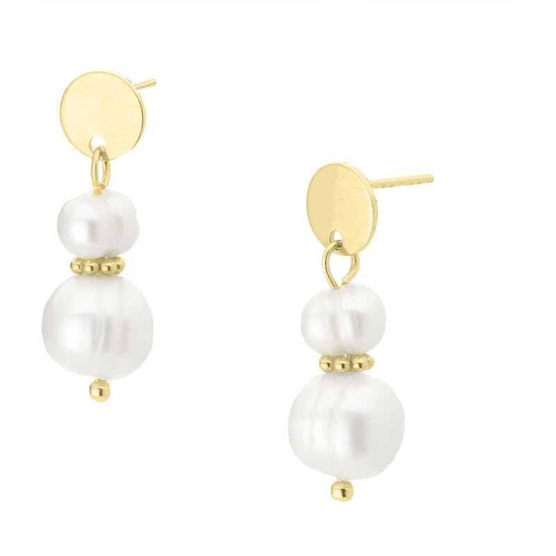 Manoki Luxusní perlové náušnice Debora Gold - chirurgická ocel 90133570