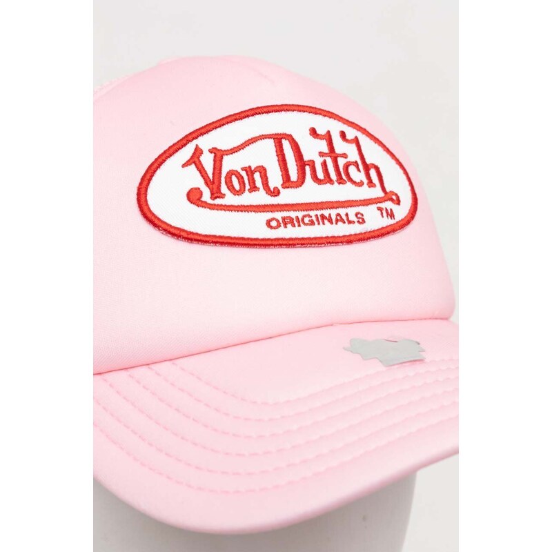 Kšiltovka Von Dutch růžová barva, s aplikací