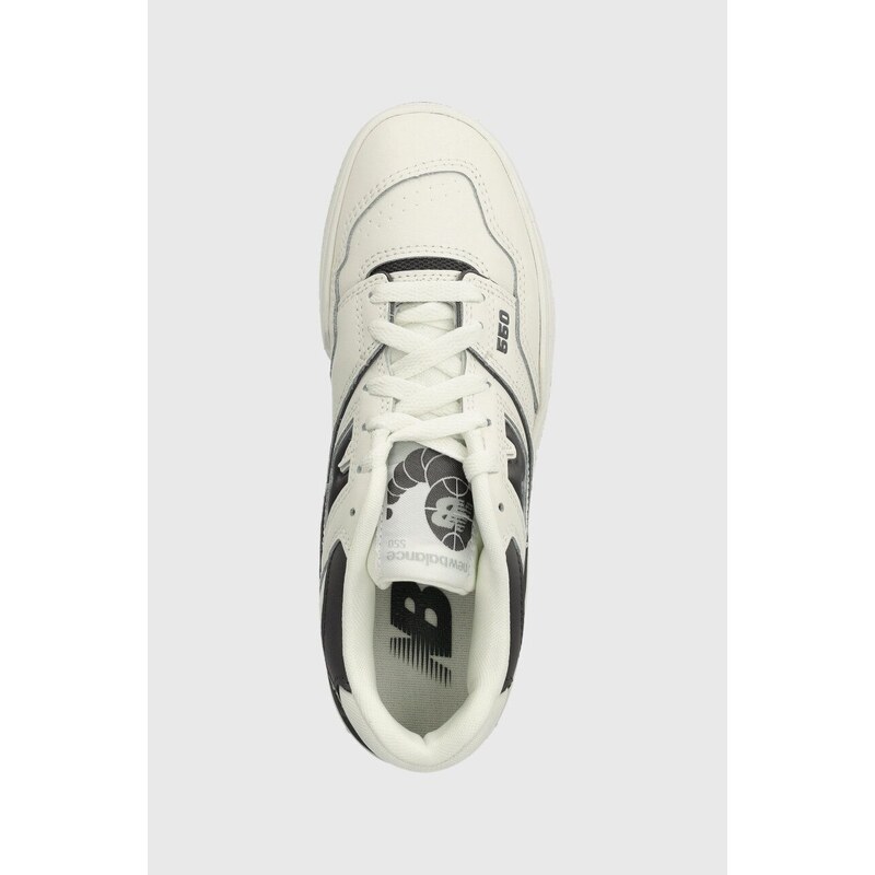 Dětské kožené sneakers boty New Balance GSB550BH bílá barva