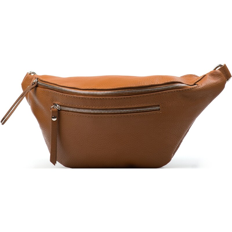 Blaire Kožená crossbody ledvinka Brina koňakově hnědá 90136272