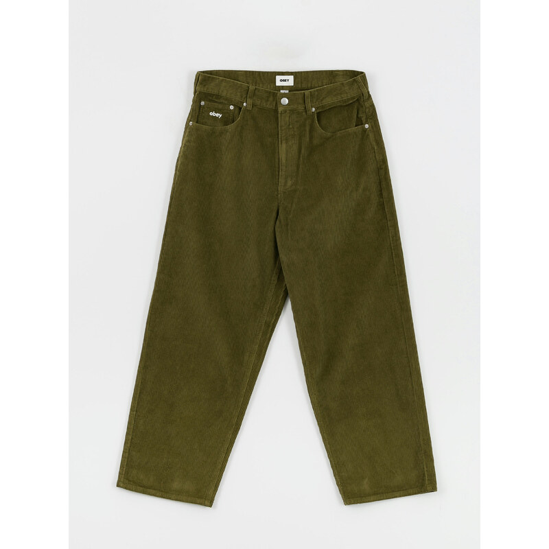 OBEY Bigwig Baggy Corduroy (moss green)zelená