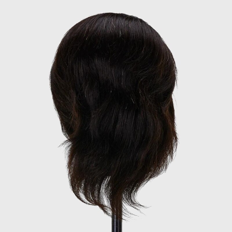 No Brand Kadeřnická cvičná hlava TH01, přírodní vlasy, barva 1H, délka vlasů 20 cm
