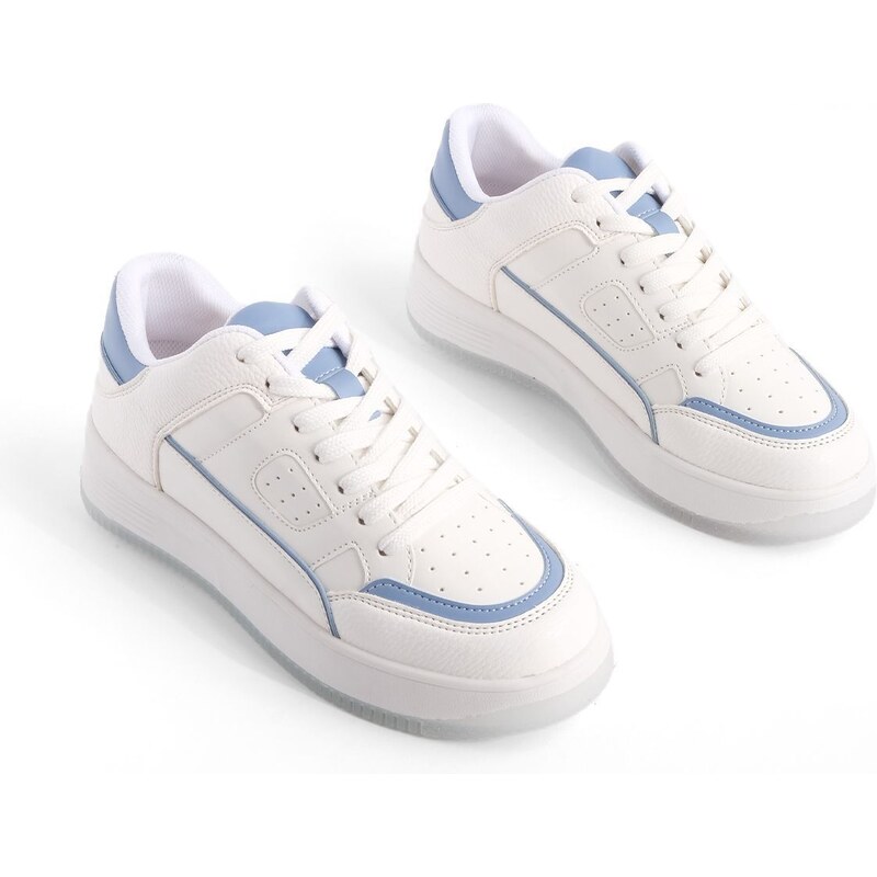 Marjin Women's Sneaker High Sole Lace Up Sneakers Sitas Blue