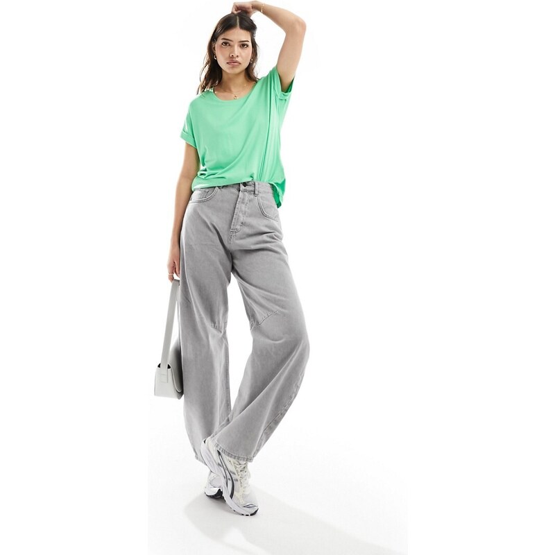 ONLY short sleeve crew neck top in light green