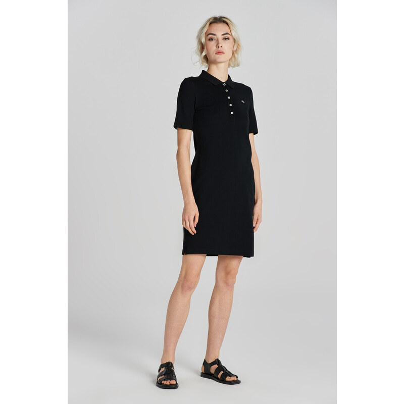 ŠATY GANT SLIM SHIELD SS PIQUE POLO DRESS černá XS