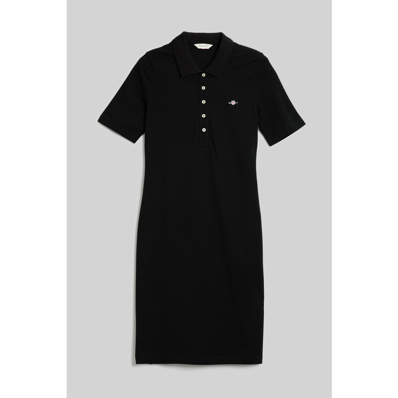 ŠATY GANT SLIM SHIELD SS PIQUE POLO DRESS černá XS