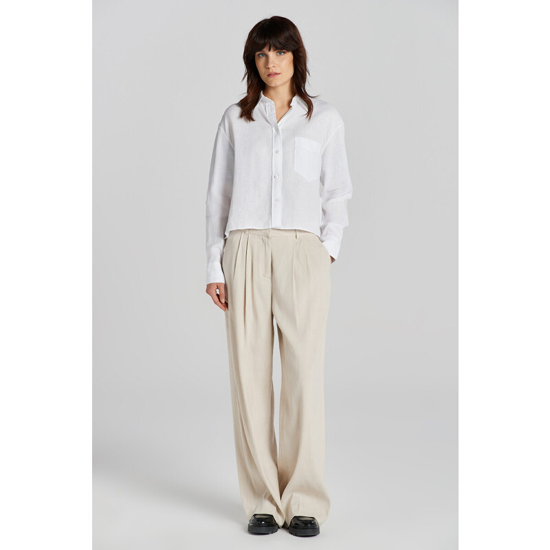 KALHOTY GANT REL STRETCH LINEN TAILORED PANT hnědá 36