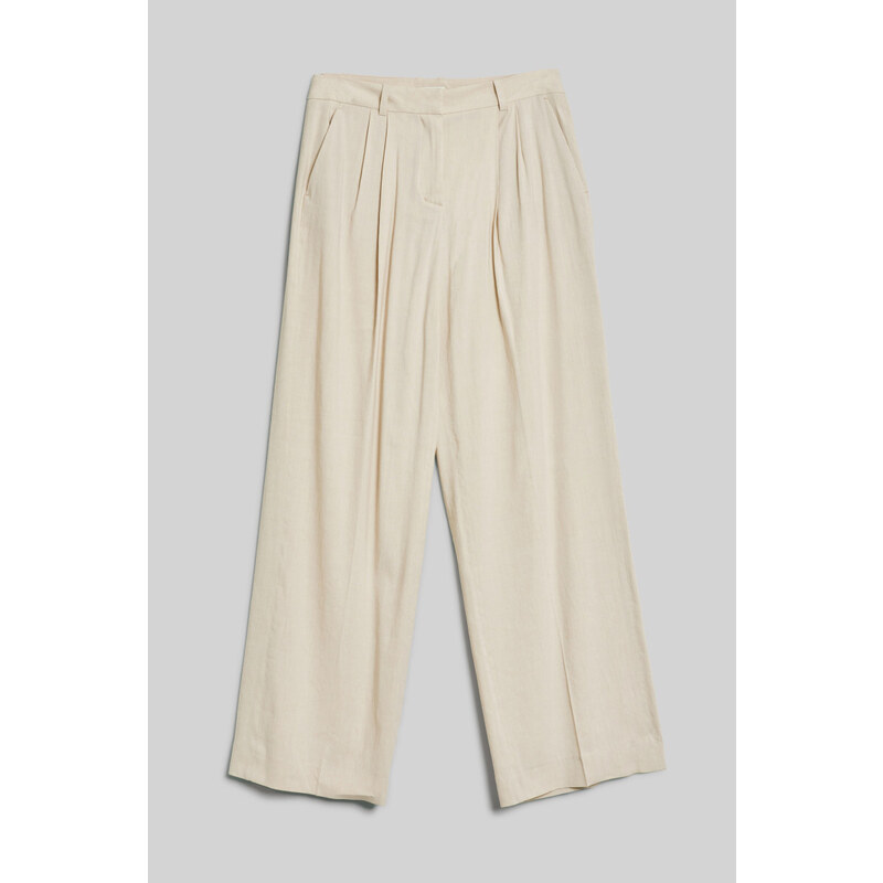 KALHOTY GANT REL STRETCH LINEN TAILORED PANT hnědá 36