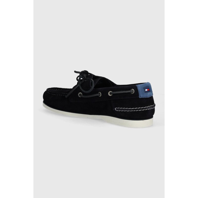 Semišové mokasíny Tommy Hilfiger TH BOAT SHOE CORE SUEDE pánské, tmavomodrá barva, FM0FM04505