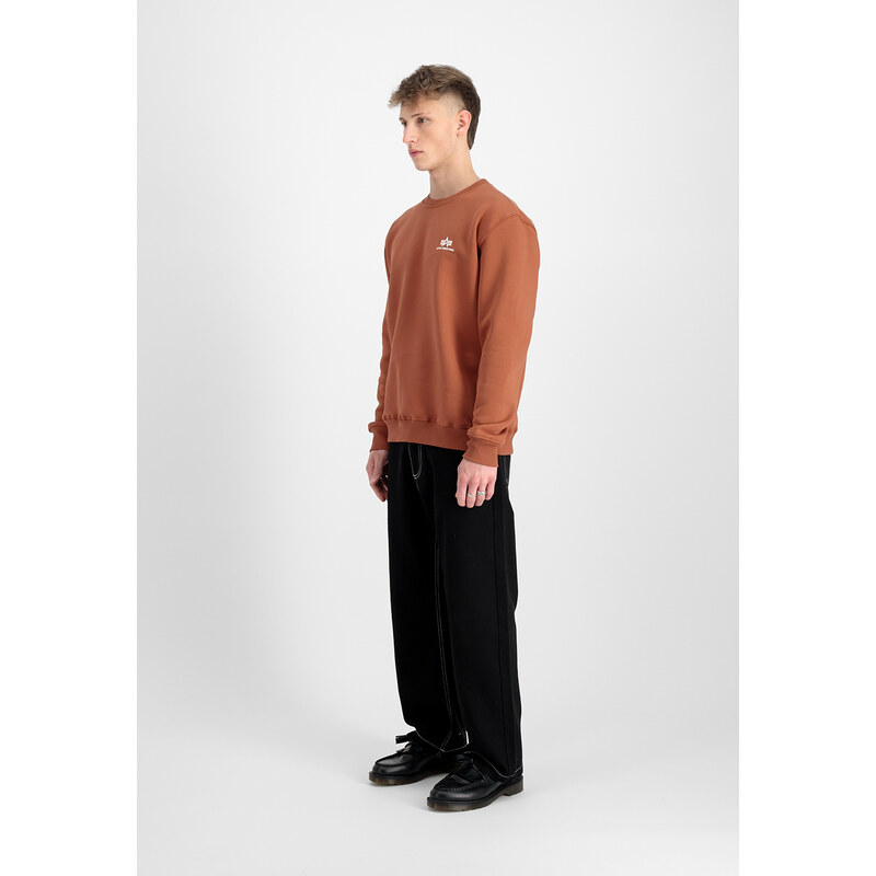 Alpha Industries Mikina Basic Sweater Small Logo hazel brown