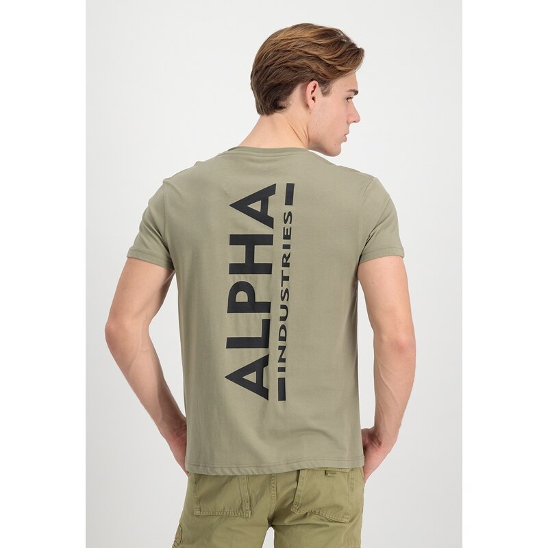 Tričko Alpha Industries Backprint T-Shirt olivové s černým
