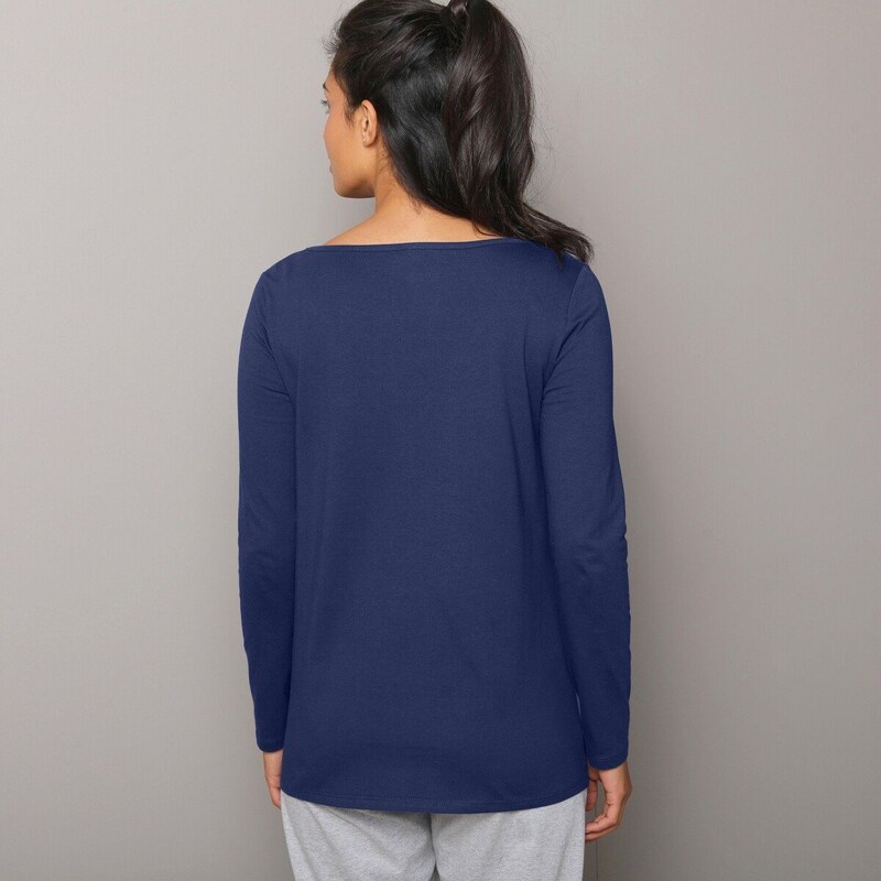 Blancheporte Pyžamové tričko Estrella, s dlouhými rukávy námořnická modrá 34/36
