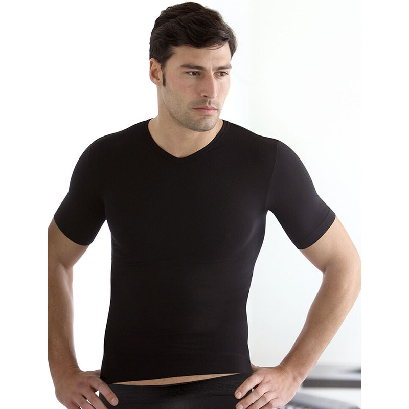 Pánské triko bezešvé T-shirt V mezza manica Intimidea Bílá