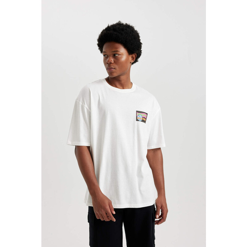 DEFACTO Oversize Fit Crew Neck Printed T-Shirt