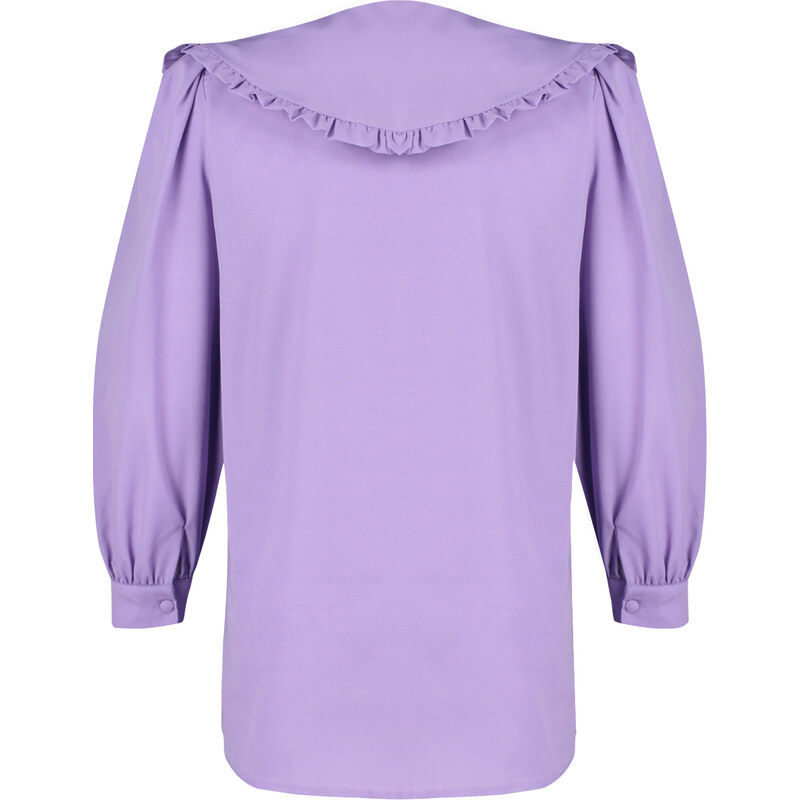 Trendyol Lilac Baby Collar Cotton Woven Shirt