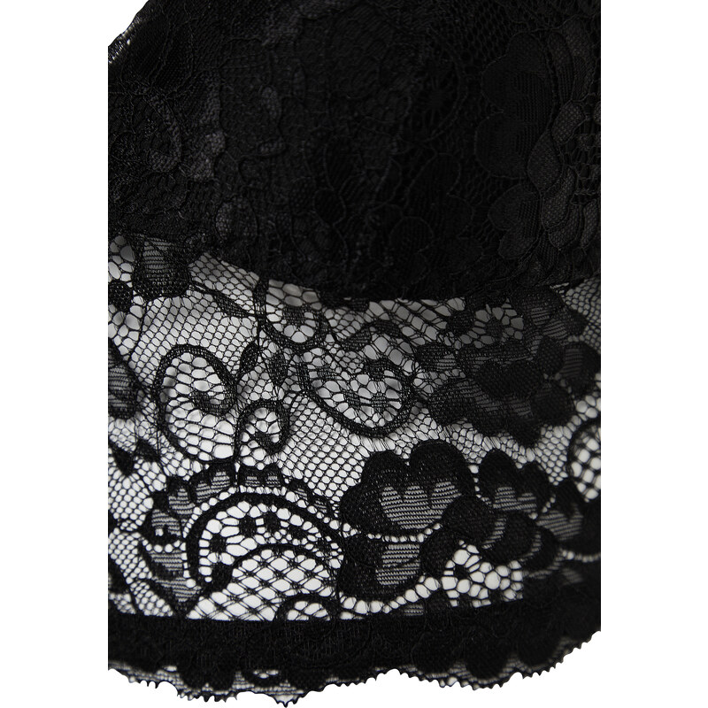 Trendyol Black Lace Lined Capless Knitted Bra