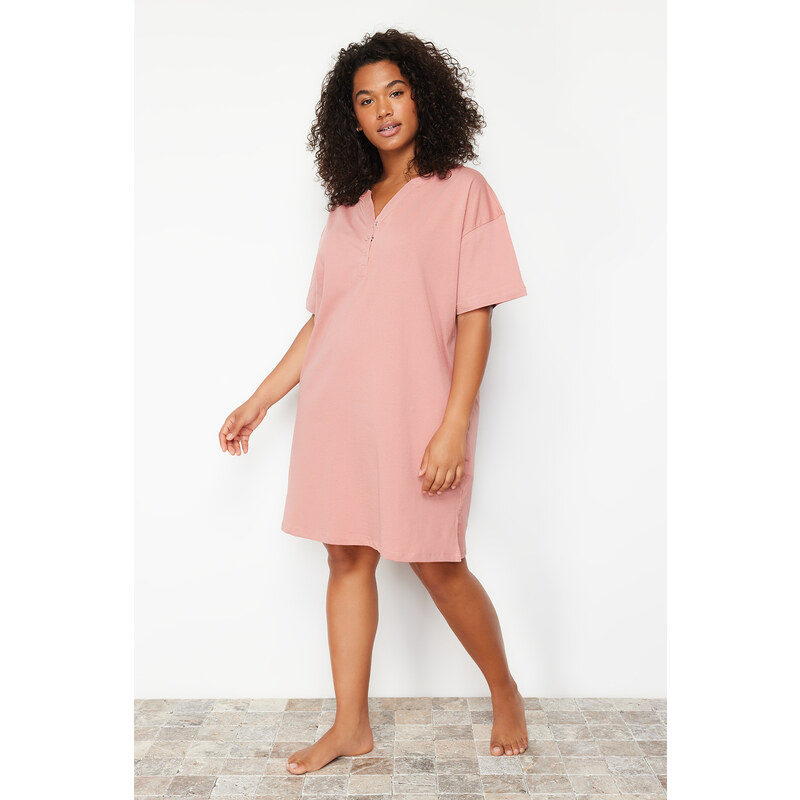 Trendyol Curve Pale Pink Knitted Nightgown