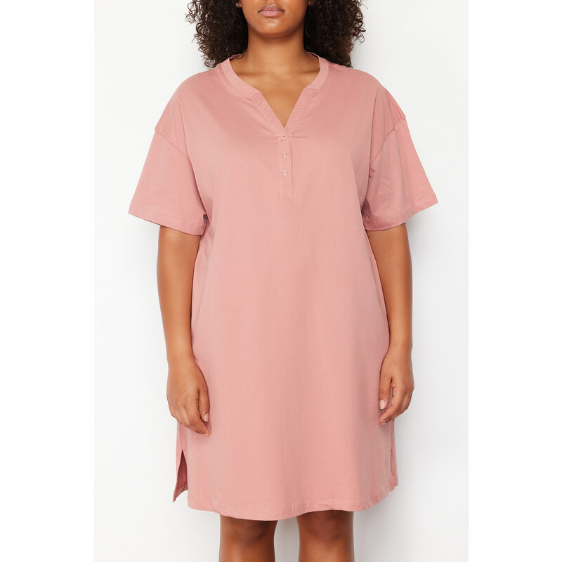 Trendyol Curve Pale Pink Knitted Nightgown