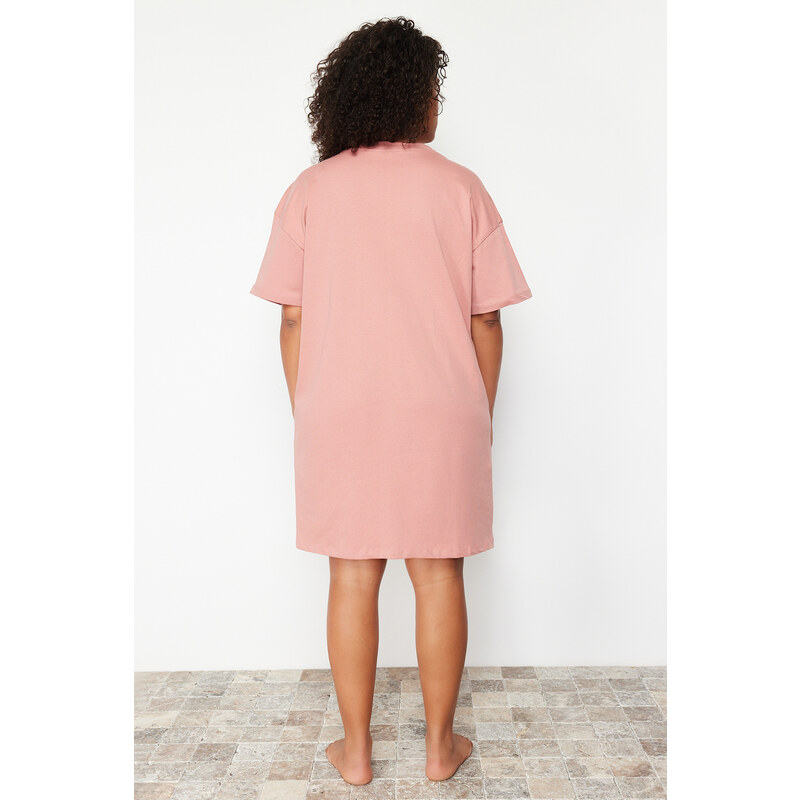 Trendyol Curve Pale Pink Knitted Nightgown