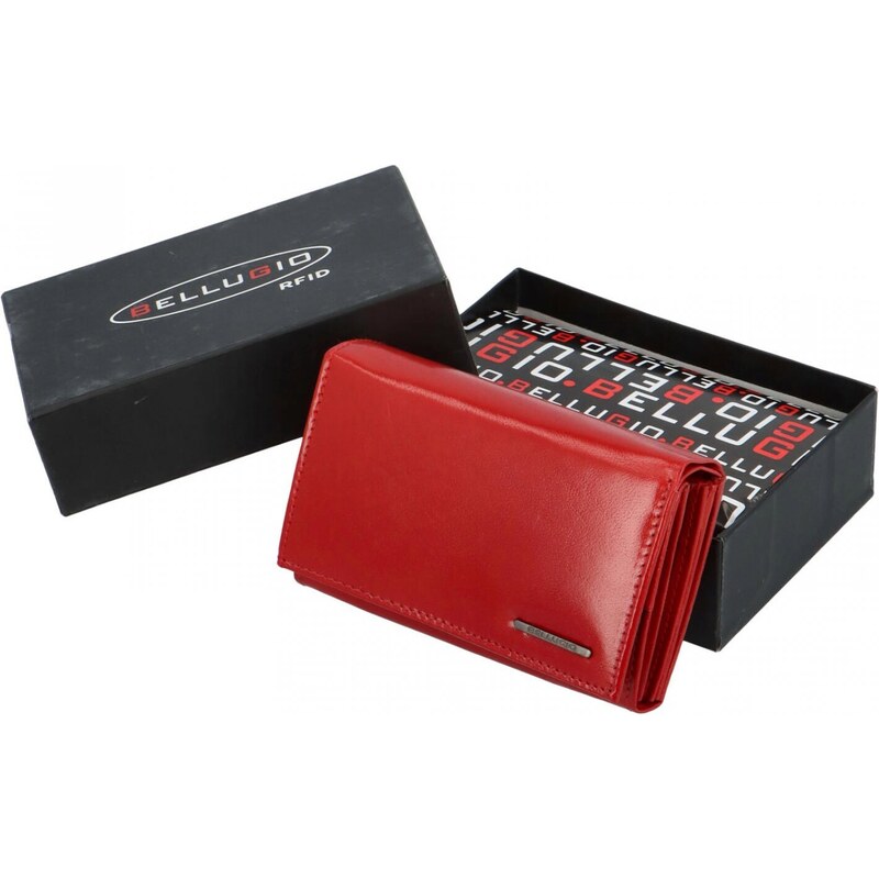 Trendy dámská kožená peněženka Bellugio Waltera, červená