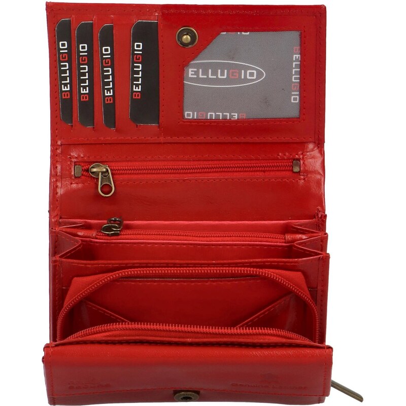 Trendy dámská kožená peněženka Bellugio Waltera, červená