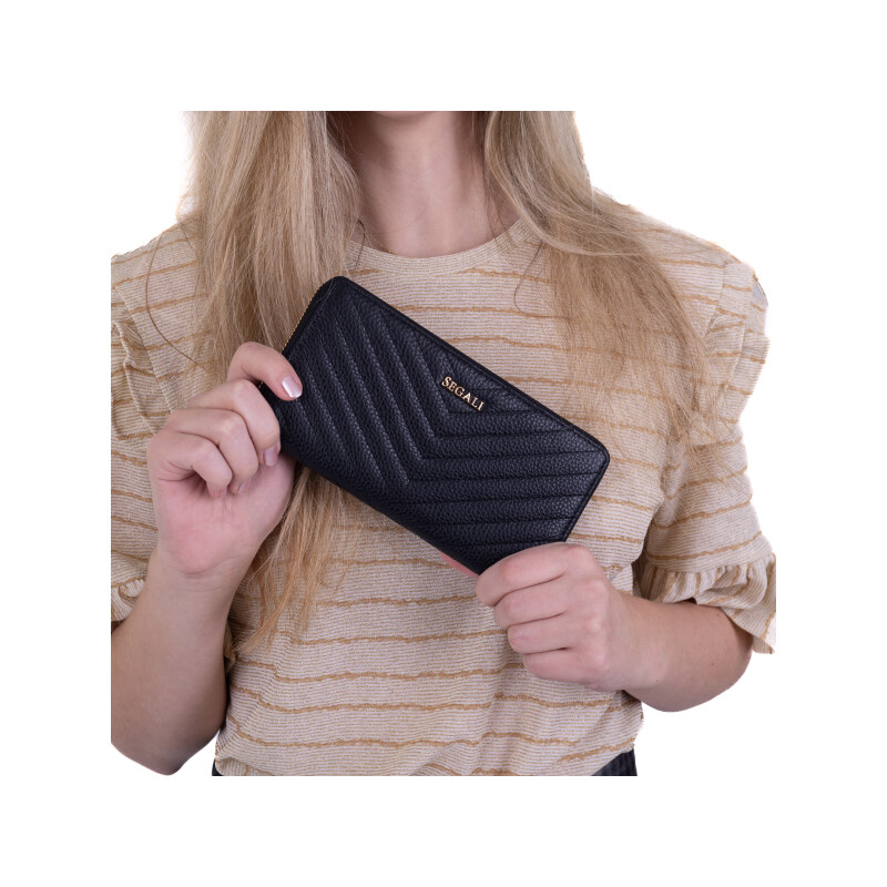 Pouzdrová peněženka kožená SEGALI 50509 černá