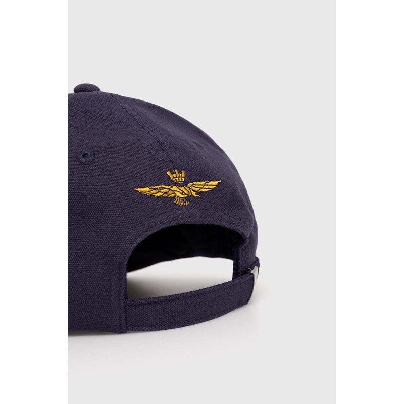 Bavlněná baseballová čepice Aeronautica Militare tmavomodrá barva, s aplikací