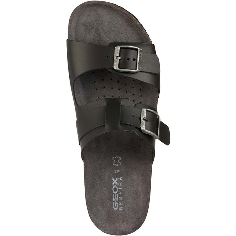 Kožené pantofle Geox U SANDAL GHITA pánské, černá barva, U159VB 00043 C9999