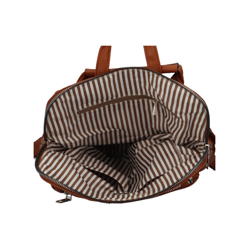 MaxFly Trendy dámský koženkový kabelko-batoh Sokkoro, hnědá