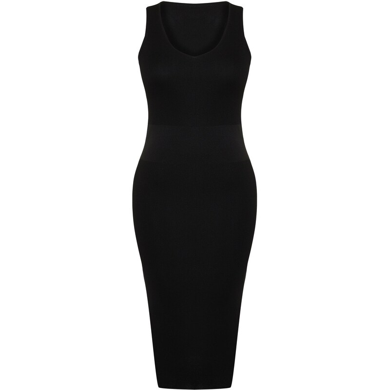 Trendyol Curve Black Bodycon Slim Midi Knitwear Dress