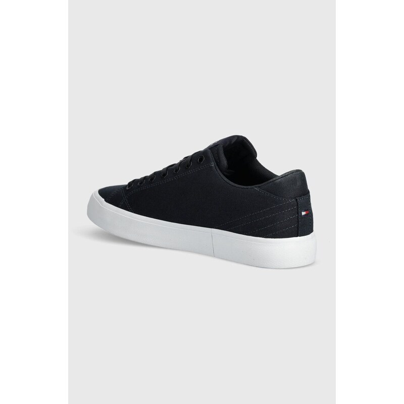 Tenisky Tommy Hilfiger TH HI VULC LOW CANVAS pánské, tmavomodrá barva, FM0FM04882